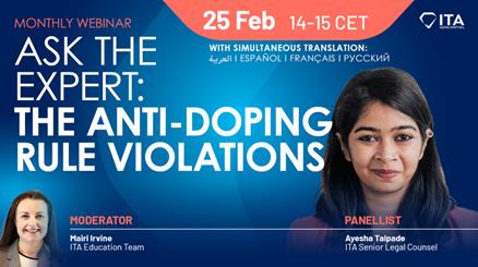 Webinar ITA: le violazioni delle regole antidoping”.