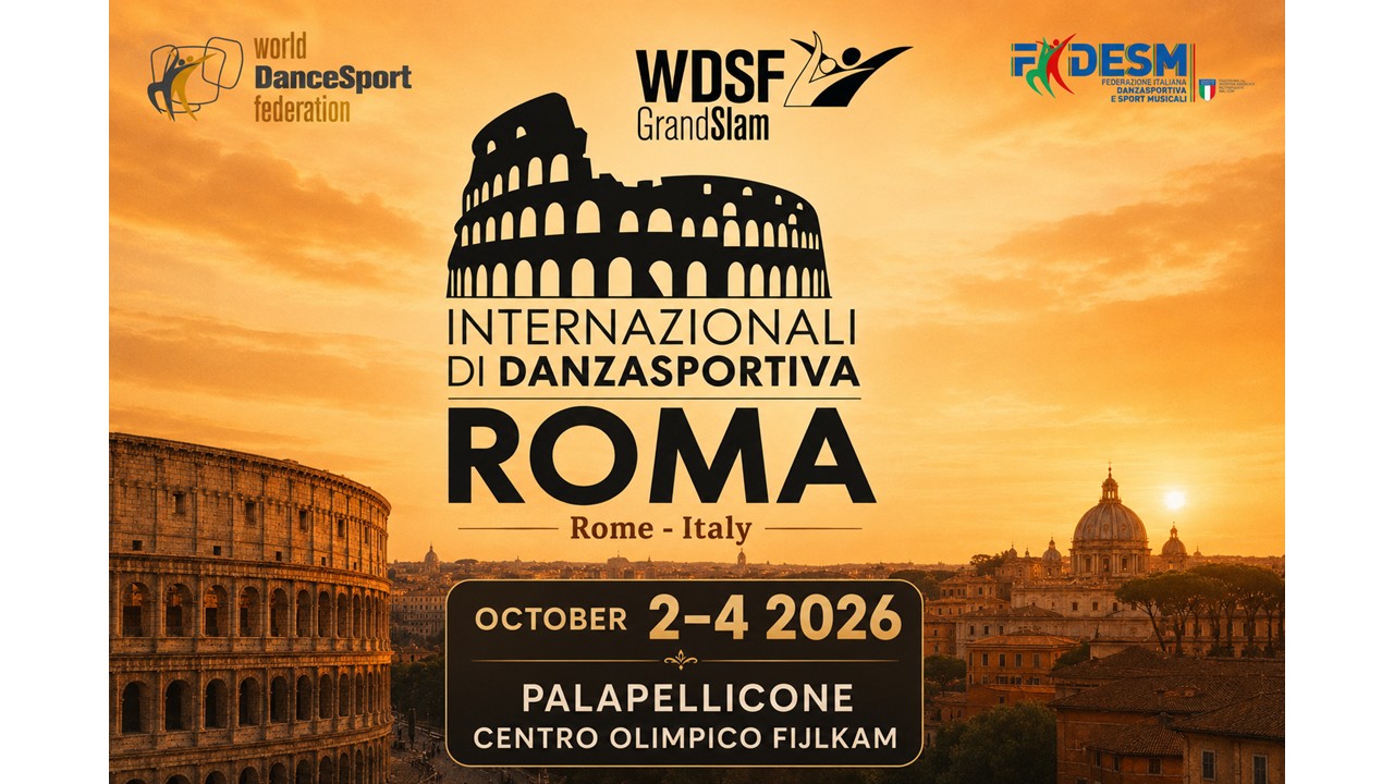 Roma ospita gli Internazionali di Danza Sportiva WDSF GrandSlam 2026
