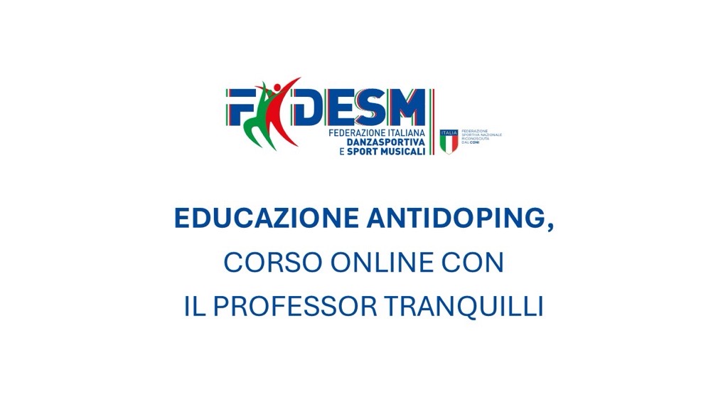 EDUCAZIONE ANTIDOPING, CORSO ONLINE CON IL PROFESSOR TRANQUILLI