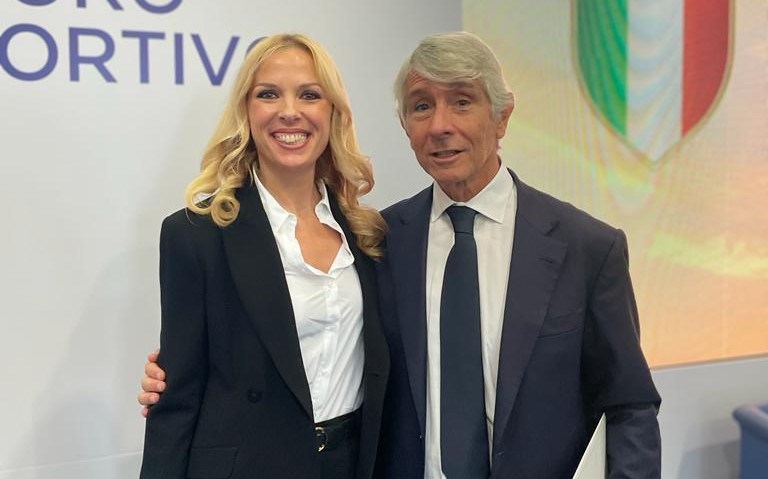 La Presidente Federale Laura Lunetta e il Ministro per lo Sport e i Giovani Andrea Abodi 