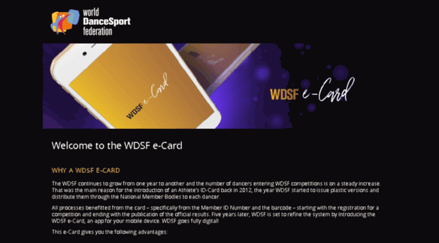 E-card, tesseramento internazionale WDSF